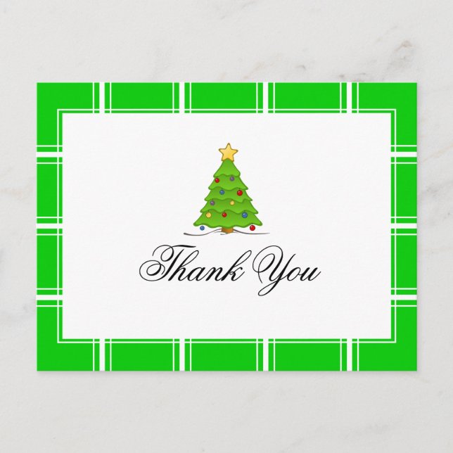 Weihnachtsbaum Danke Green Postkarte (Vorderseite)