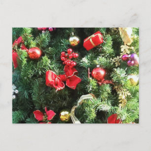 Weihnachtsbaum dekoriert feiertagspostkarte