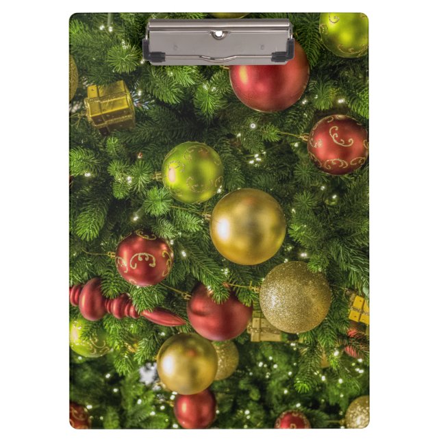 Weihnachtsbaum dekoriert klemmbrett (Vorderseite)