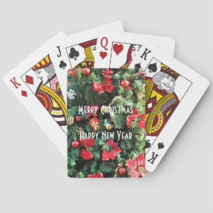 Weihnachtsbaum dekoriert spielkarten