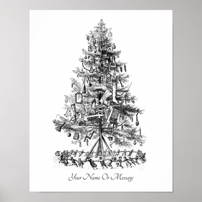Weihnachtsbaum der 1800er Jahre Poster (Vorne)