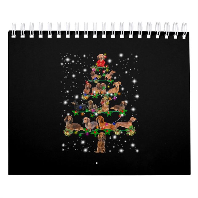 Weihnachtsbaum der Dackel, gedeckt durch Blitzlich Kalender (Titelbild)