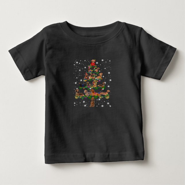 Weihnachtsbaum der Dackel mit leuchtendem Licht Baby T-shirt (Vorderseite)