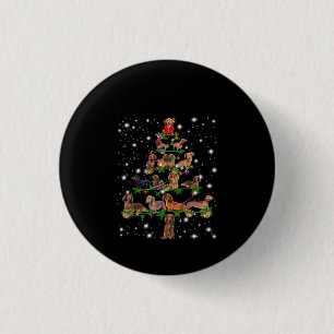 Weihnachtsbaum der Dackel mit leuchtendem Licht Button