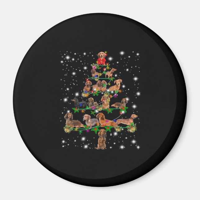Weihnachtsbaum der Dackel mit leuchtendem Licht Magnet (Vorne)