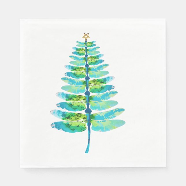 Weihnachtsbaum der Dragonfly Print Xmas Baum Serviette (Vorderseite)