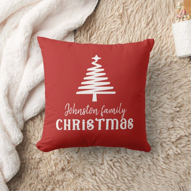 Weihnachtsbaum der eigenen Familie, rot Kissen (Decke)