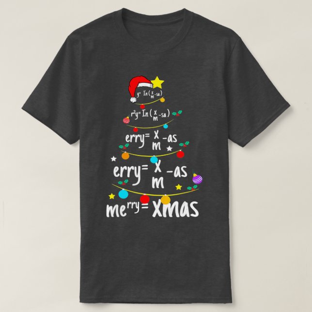 Weihnachtsbaum der Gleichungen Math Nerd Science T T-Shirt (Design vorne)