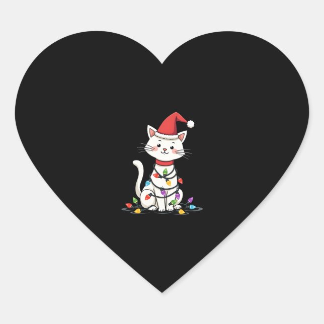 Weihnachtsbaum der Katze (1) Herz-Aufkleber (Vorderseite)