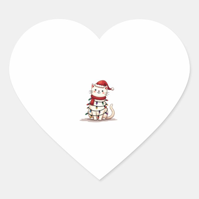 Weihnachtsbaum der Katze (1) Herz-Aufkleber (Vorderseite)