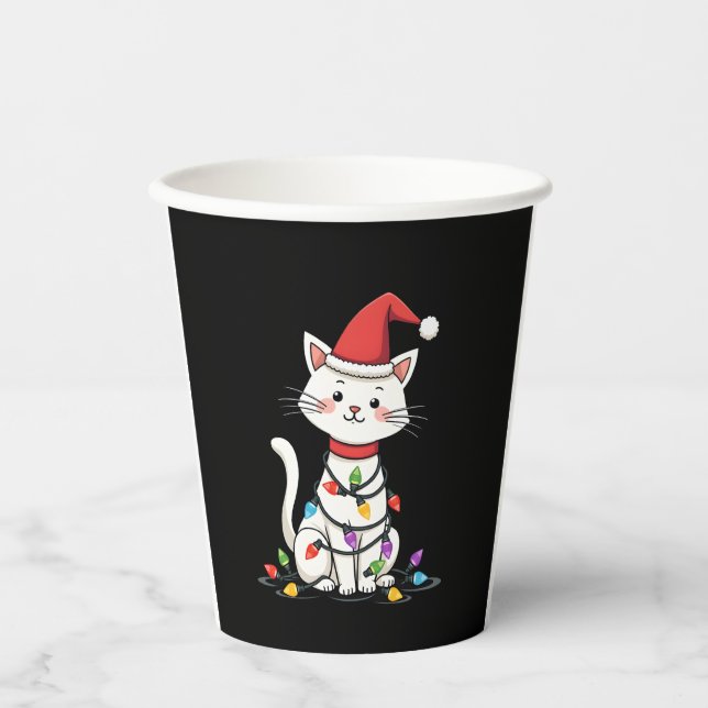 Weihnachtsbaum der Katze (1) Pappbecher (Vorderseite)