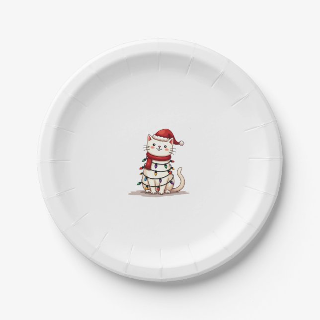 Weihnachtsbaum der Katze (1) Pappteller (Vorderseite)