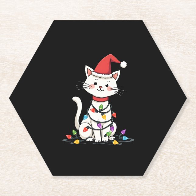 Weihnachtsbaum der Katze (1) Untersetzer (Vorderseite)