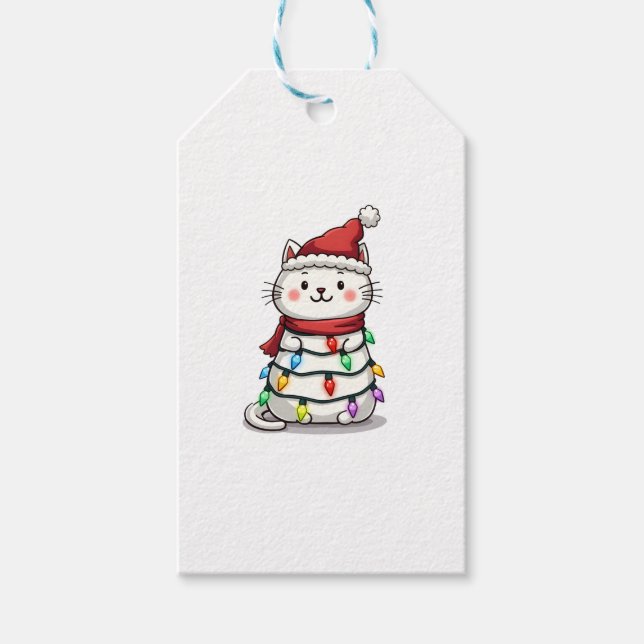 Weihnachtsbaum der Katze (2) Geschenkanhänger (Vorderseite)
