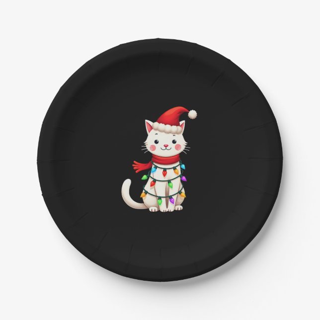 Weihnachtsbaum der Katze (2) Pappteller (Vorderseite)