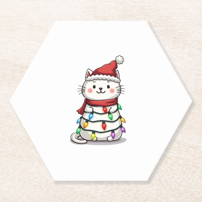 Weihnachtsbaum der Katze (2) Untersetzer (Vorderseite)