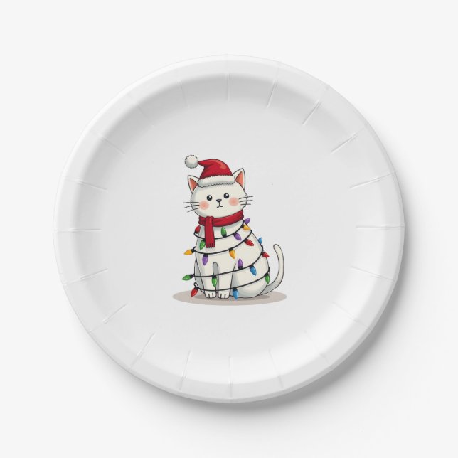 Weihnachtsbaum der Katze (4) Pappteller (Vorderseite)