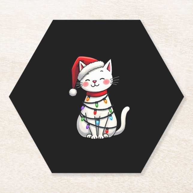 Weihnachtsbaum der Katze (5) Untersetzer (Vorderseite)