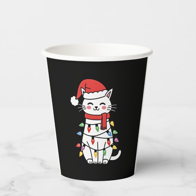 Weihnachtsbaum der Katze (7) Pappbecher (Vorderseite)