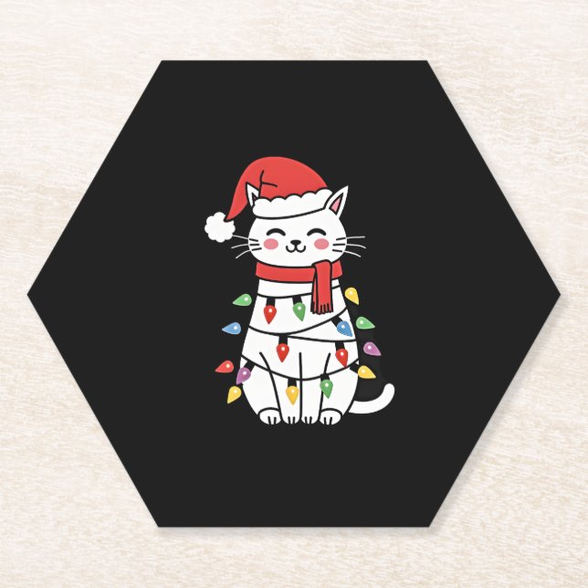 Weihnachtsbaum der Katze (7) Untersetzer (Vorderseite)