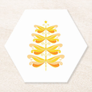 Weihnachtsbaum der Libellen farbenfrohe Weihnachts Untersetzer