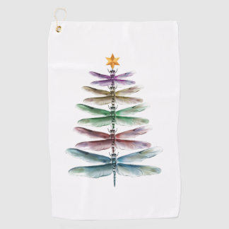 Weihnachtsbaum der Libellen Frohe Weihnachtswaterc Golfhandtuch