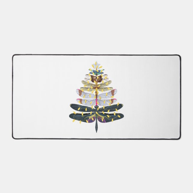 Weihnachtsbaum der Libellen Schreibtischunterlage (Vorderseite)