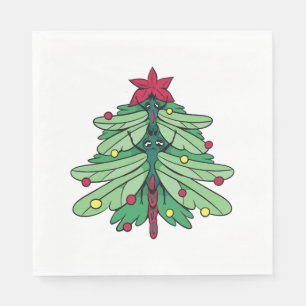 Weihnachtsbaum der Libellen Serviette