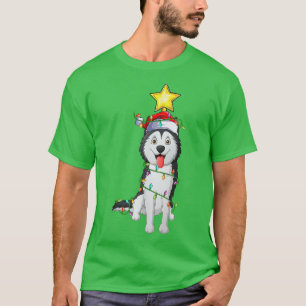 Weihnachtsbaum, der mit dem Santa Sibirischen Husk T-Shirt
