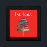 Weihnachtsbaum der modernen Kunst Erinnerungskiste<br><div class="desc">Eine lustige und stilvolle Party Einladung für ein Weihnachtsfest-Party mit einem niedlichen Bild eines modernen künstlerischen,  kunstvollen Weihnachtsbaum geometrischen Formen kubistischen Stil. Modern und lustig. Der Hintergrund kann individuell angepasst werden.</div>