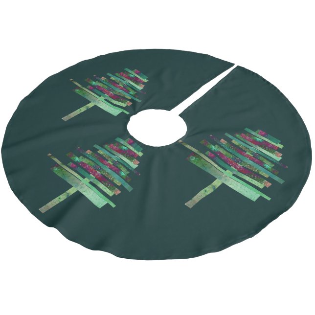 Weihnachtsbaum der modernen Kunst Polyester Weihnachtsbaumdecke (Schrägansicht)