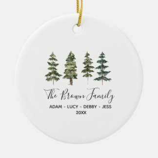 Weihnachtsbaum der Waldlandfamilie Keramik Ornament