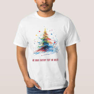 Weihnachtsbaum der Wasserfarbe feiert Weihnachten T-Shirt