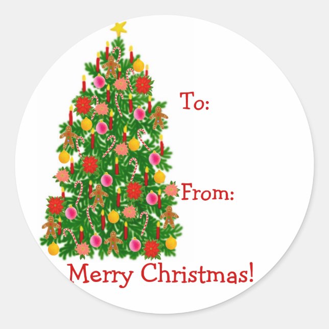 Weihnachtsbaum - derzeit Labels Runder Aufkleber (Vorderseite)