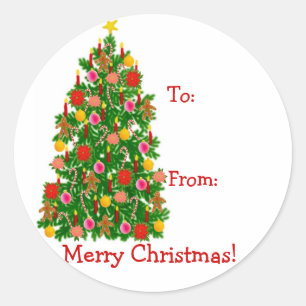 Weihnachtsbaum - derzeit Labels Runder Aufkleber