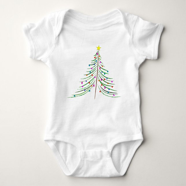 Weihnachtsbaum des Babys Baby Strampler (Vorderseite)