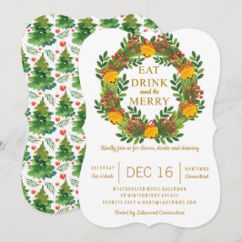 Weihnachtsbaum des Classic Holiday Wreath Party Einladung