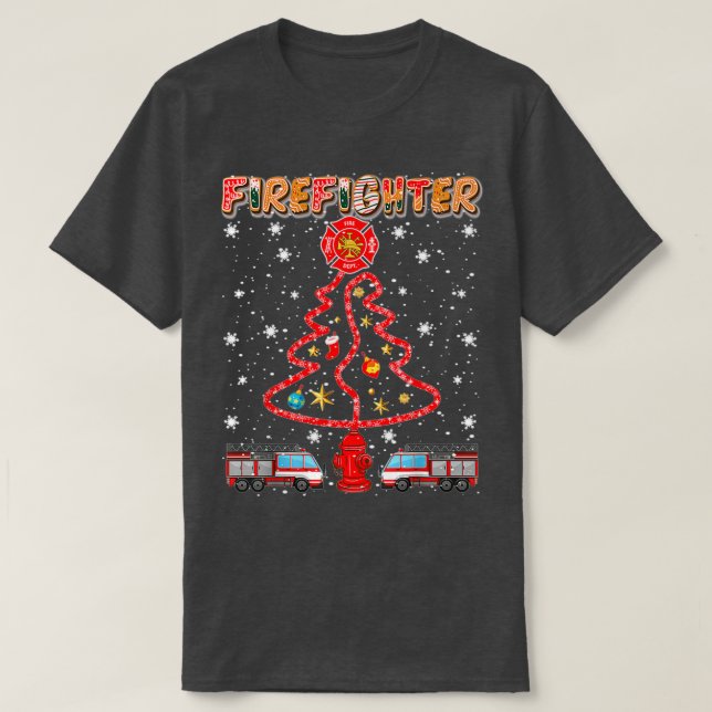 Weihnachtsbaum des Feuerwehrmanns T-Shirt (Design vorne)