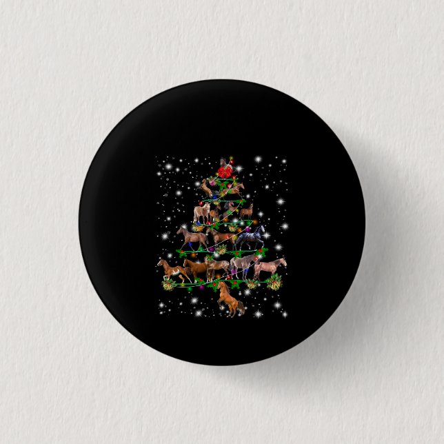 Weihnachtsbaum des Pferdes, bedeckt durch Blitzlic Button (Vorderseite)