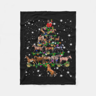 Weihnachtsbaum des Pferdes, bedeckt durch Blitzlic Fleecedecke