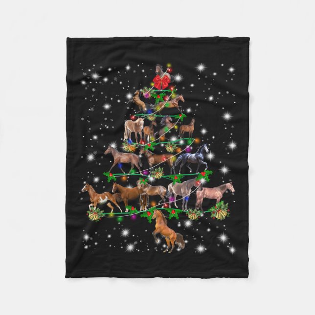 Weihnachtsbaum des Pferdes, bedeckt durch Blitzlic Fleecedecke (Vorderseite)