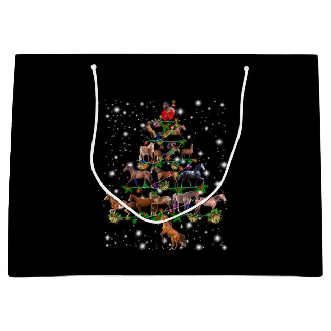 Weihnachtsbaum des Pferdes, bedeckt durch Blitzlic Große Geschenktüte (Vorderseite)