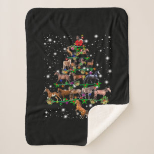 Weihnachtsbaum des Pferdes, bedeckt durch Blitzlic Sherpadecke