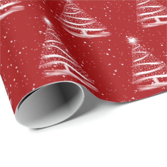 Weihnachtsbaum des weißen Sterns in Rot Geschenkpapier (Rolleneckpunkt)