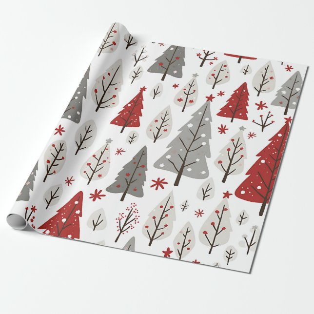 Weihnachtsbaum-Design-Geschenkpapier Geschenkpapier (Ungerollt)