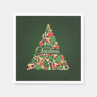 Weihnachtsbaum-Dinnerparty Serviette