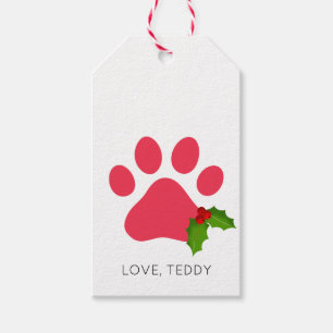 Weihnachtsbaum druckt Holly Liebe Pet Name Holiday Geschenkanhänger