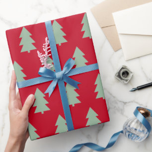 Weihnachtsbaum Dunkelrot Geschenkpapier