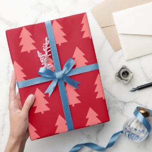 Weihnachtsbaum Dunkelrot Geschenkpapier