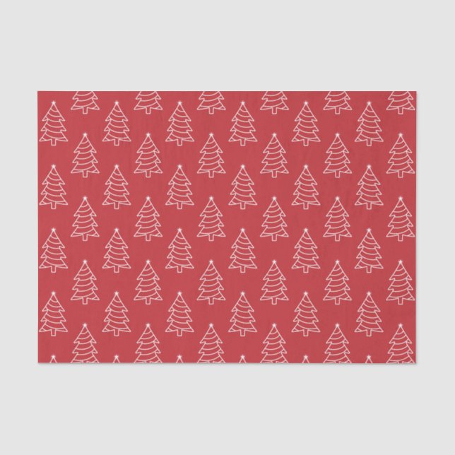 Weihnachtsbaum Dunkelrotes Hintergrundpapier Seidenpapier (Vorderseite)